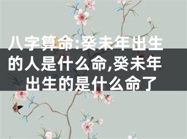八字算命:癸未年出生的人是什么命,癸未年出生的是什么命了