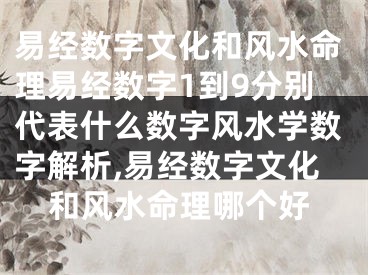 易经数字文化和风水命理易经数字1到9分别代表什么数字风水学数字解析,易经数字文化和风水命理哪个好