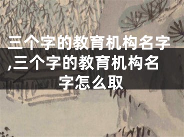 三个字的教育机构名字,三个字的教育机构名字怎么取