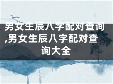男女生辰八字配对查询,男女生辰八字配对查询大全