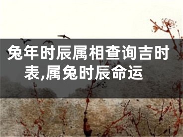 兔年时辰属相查询吉时表,属兔时辰命运
