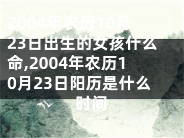 2004年农历10月23日出生的女孩什么命,2004年农历10月23日阳历是什么时间