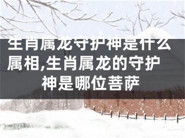 生肖属龙守护神是什么属相,生肖属龙的守护神是哪位菩萨