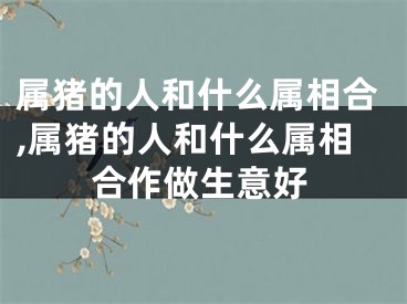 属猪的人和什么属相合,属猪的人和什么属相合作做生意好