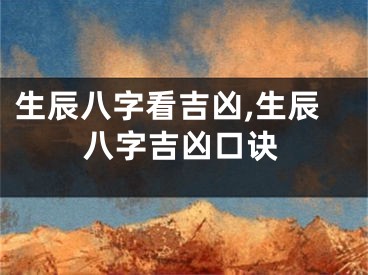 生辰八字看吉凶,生辰八字吉凶口诀