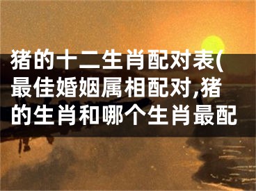 猪的十二生肖配对表(最佳婚姻属相配对,猪的生肖和哪个生肖最配