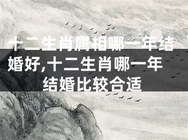 十二生肖属相哪一年结婚好,十二生肖哪一年结婚比较合适