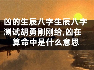 凶的生辰八字生辰八字测试胡勇刚刚给,凶在算命中是什么意思