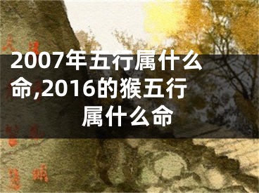 2007年五行属什么命,2016的猴五行属什么命