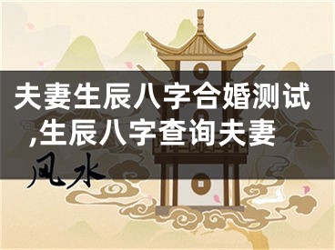 夫妻生辰八字合婚测试,生辰八字查询夫妻