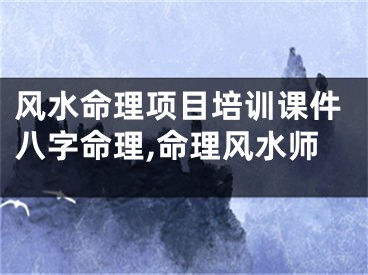 风水命理项目培训课件八字命理,命理风水师