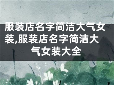 服装店名字简洁大气女装,服装店名字简洁大气女装大全