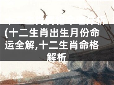 十二生肖属相命理分析(十二生肖出生月份命运全解,十二生肖命格解析