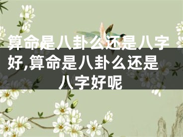 算命是八卦么还是八字好,算命是八卦么还是八字好呢
