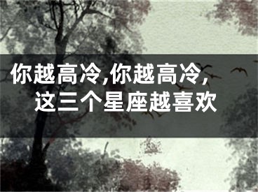 你越高冷,你越高冷,这三个星座越喜欢