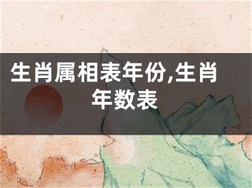 生肖属相表年份,生肖年数表
