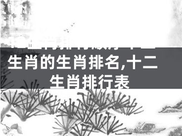 12生肖排行顺序十二生肖的生肖排名,十二生肖排行表