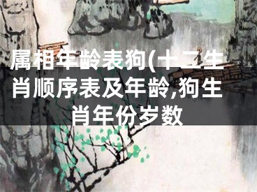 属相年龄表狗(十二生肖顺序表及年龄,狗生肖年份岁数