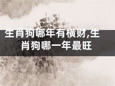 生肖狗哪年有横财,生肖狗哪一年最旺