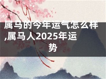 属马的今年运气怎么样,属马人2025年运势