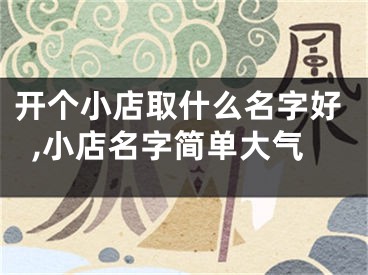 开个小店取什么名字好,小店名字简单大气