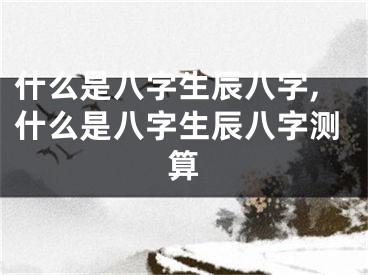 什么是八字生辰八字,什么是八字生辰八字测算