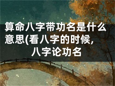 算命八字带功名是什么意思(看八字的时候,八字论功名