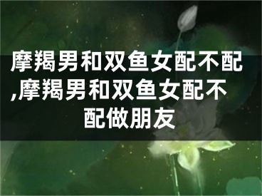 摩羯男和双鱼女配不配,摩羯男和双鱼女配不配做朋友