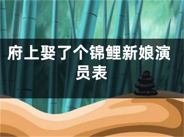 府上娶了个锦鲤新娘演员表