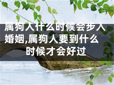 属狗人什么时候会步入婚姻,属狗人要到什么时候才会好过