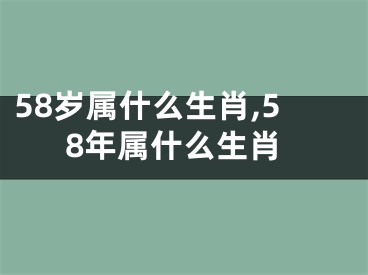 58岁属什么生肖,58年属什么生肖