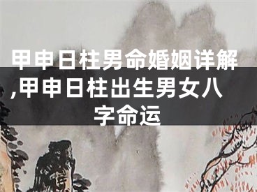 甲申日柱男命婚姻详解,甲申日柱出生男女八字命运
