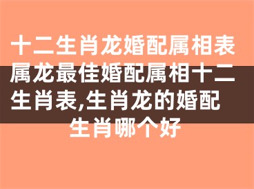 十二生肖龙婚配属相表属龙最佳婚配属相十二生肖表,生肖龙的婚配生肖哪个好