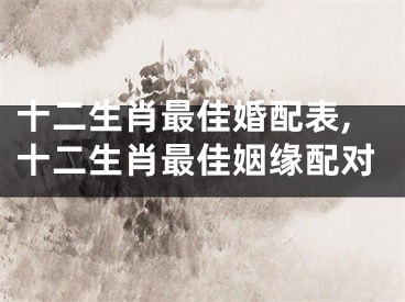 十二生肖最佳婚配表,十二生肖最佳姻缘配对