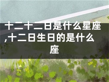 十二十二日是什么星座,十二日生日的是什么座