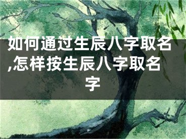 如何通过生辰八字取名,怎样按生辰八字取名字