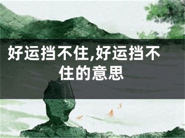好运挡不住,好运挡不住的意思