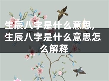 生辰八字是什么意思,生辰八字是什么意思怎么解释