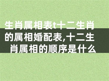 生肖属相表t十二生肖的属相婚配表,十二生肖属相的顺序是什么