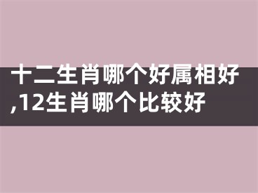 十二生肖哪个好属相好,12生肖哪个比较好
