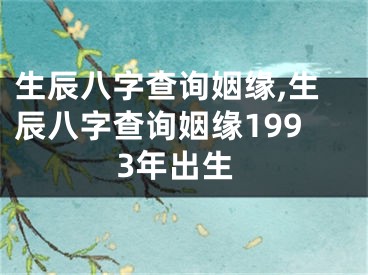 生辰八字查询姻缘,生辰八字查询姻缘1993年出生