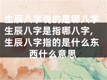 生辰八字说的是哪八字生辰八字是指哪八字,生辰八字指的是什么东西什么意思