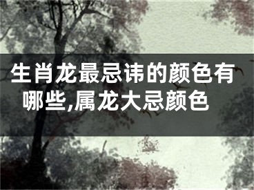 生肖龙最忌讳的颜色有哪些,属龙大忌颜色