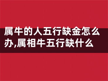 属牛的人五行缺金怎么办,属相牛五行缺什么