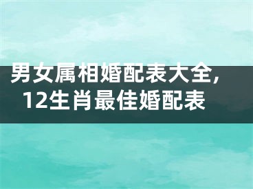 男女属相婚配表大全,12生肖最佳婚配表