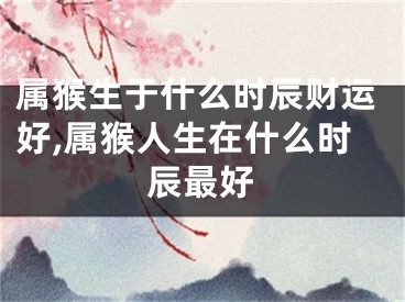 属猴生于什么时辰财运好,属猴人生在什么时辰最好