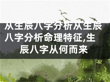 从生辰八字分析从生辰八字分析命理特征,生辰八字从何而来