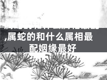 属蛇的和什么属相最配,属蛇的和什么属相最配姻缘最好