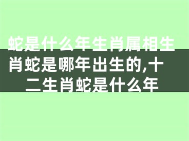 蛇是什么年生肖属相生肖蛇是哪年出生的,十二生肖蛇是什么年