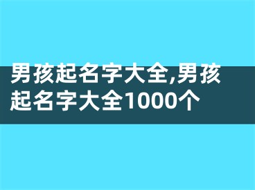 男孩起名字大全,男孩起名字大全1000个